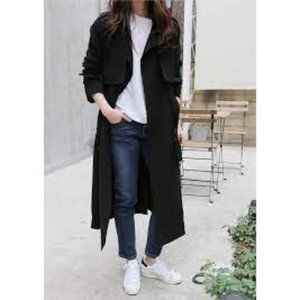 Regent Park Women's Long Trench Coat Maxi Jacket Vintage Minimalist